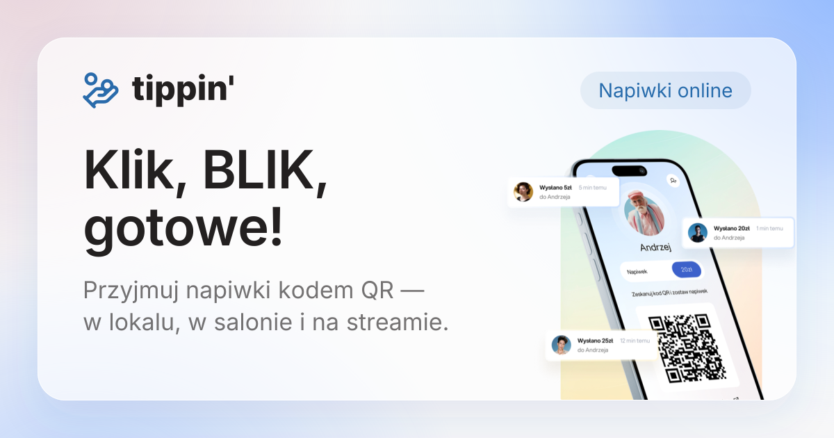 Built a tipping app for Polish waiters, hairdressers and streamers. The first version took two weeks logo